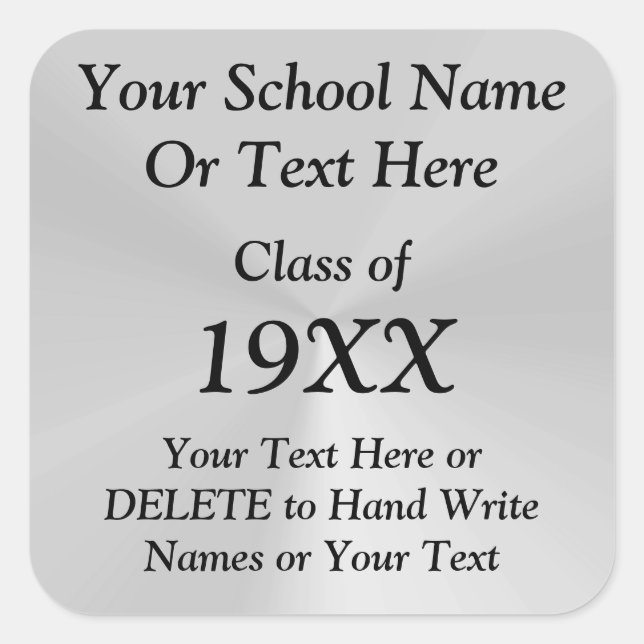 Personalised Class Reunion Stickers with YOUR TEXT (Front)