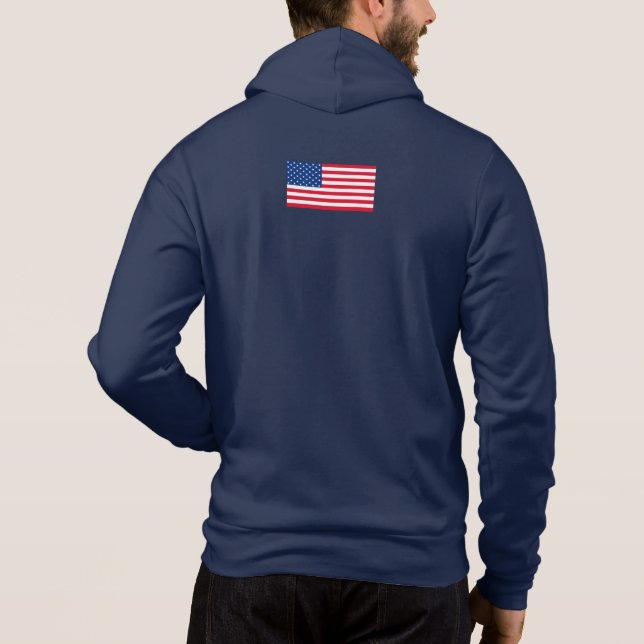 Personalised Classic American Flag Jacket Gift Hoodie (Back)