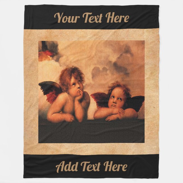 Personalised Classic Angelic Cherubs Art Fleece Blanket (Front)