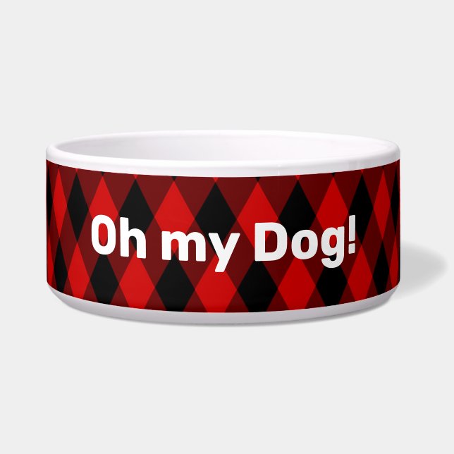 Personalised Classic Black and Red Diamond Pattern (Front)