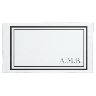 Personalised Classic Black Monogram King Size Pillowcase