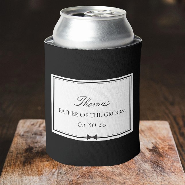 Personalised Classic Bowtie Father of the Groom Can Cooler (Creator Uploaded)