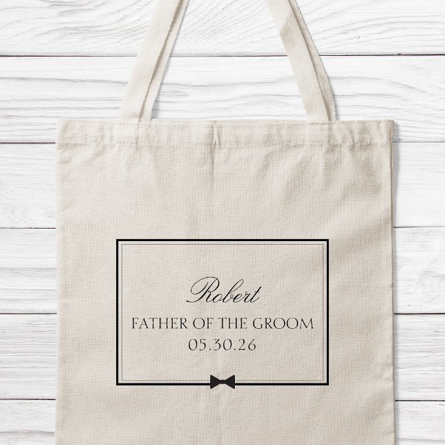 Personalised Classic Bowtie Father of the Groom Tote Bag (Creator Uploaded)