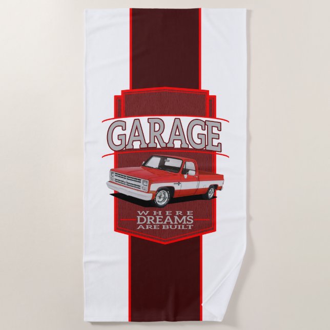 Personalised Classic C10 Garage Beach Towel (Front)