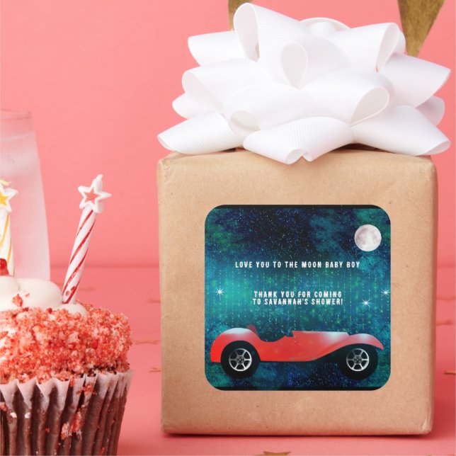 Personalised Classic Car Gifts Heart Sticker (Party)