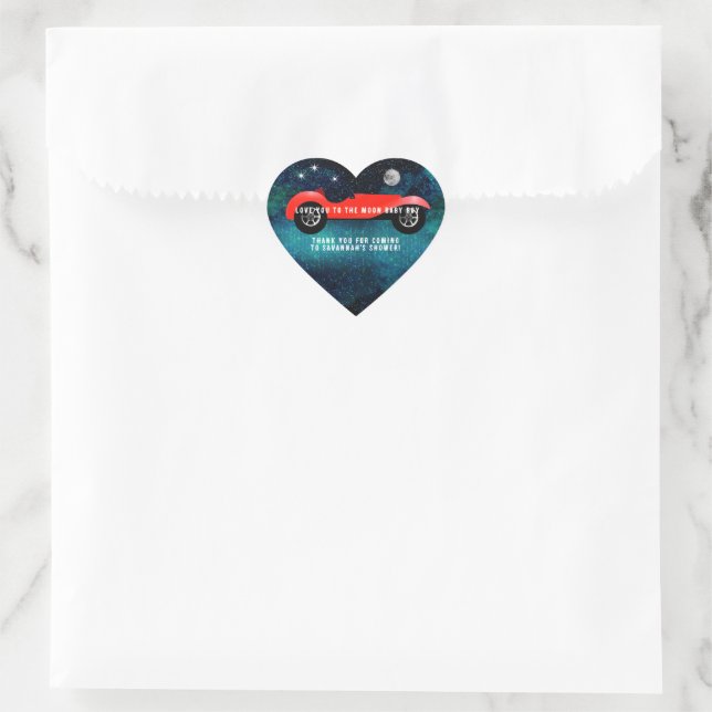 Personalised Classic Car Gifts Heart Sticker (Bag)