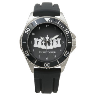 Personalised Classic Chess Pieces King Watch