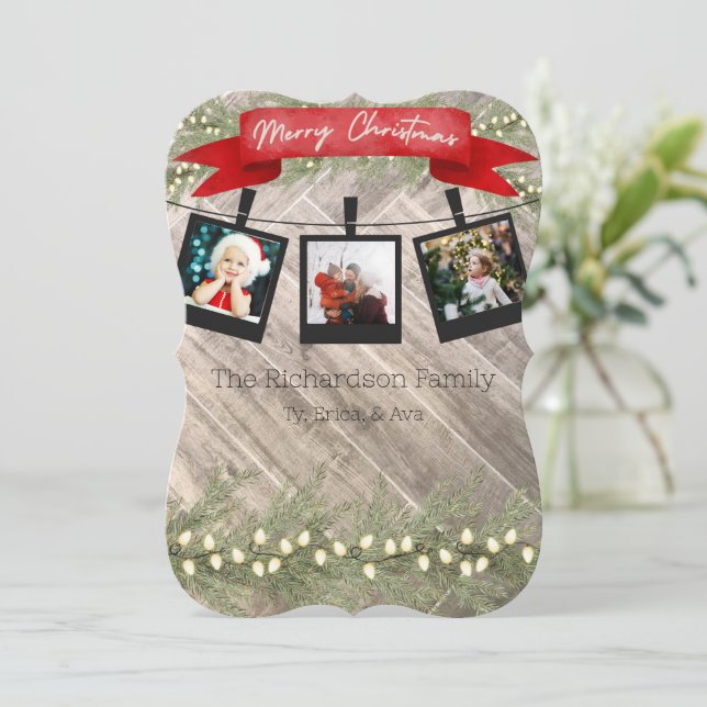 Personalised Classic Christmas Card (Standing Front)