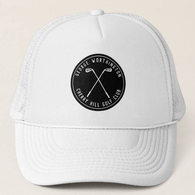 Personalised classic custom golf club bla trucker hat (Front)