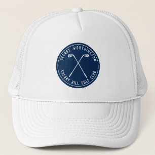 Personalised classic custom golf club navy trucker hat