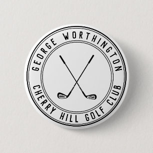 Personalised classic custom golf country club 6 cm round badge