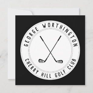 Personalised classic custom golf country club invitation