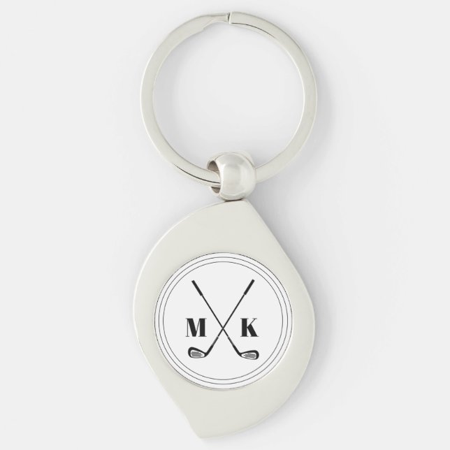 Personalised classic custom golf country club key ring (Front)