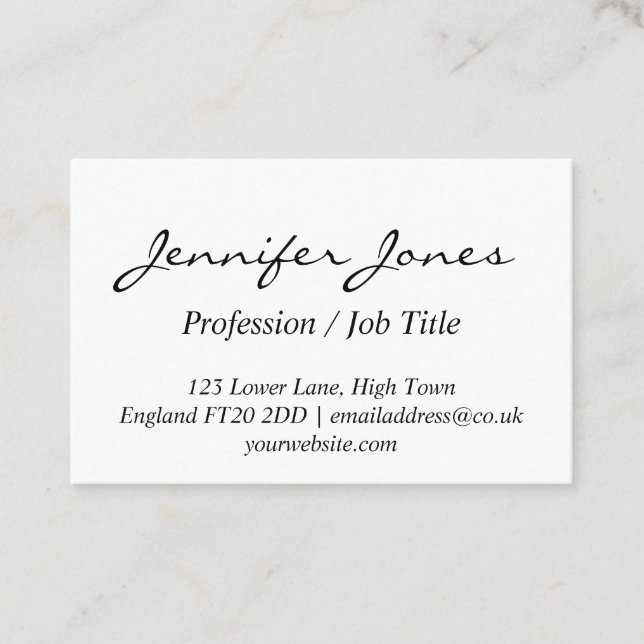 Personalised Classic Design Business Cards (Front)