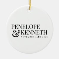 Personalised Classic Elegant Black White Wedding
