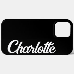 Personalised Classic Elegant Monogram Black iPhone 13 Pro Max Case