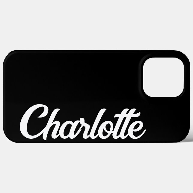 Personalised Classic Elegant Monogram Black iPhone Case-Mate iPhone Case (Back (Horizontal))