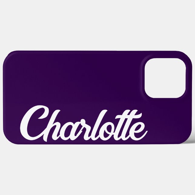 Personalised Classic Elegant Monogram Dark Purple Case-Mate iPhone Case (Back (Horizontal))