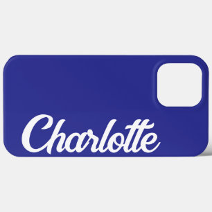 Personalised Classic Elegant Monogram Deep Blue iPhone 13 Pro Max Case