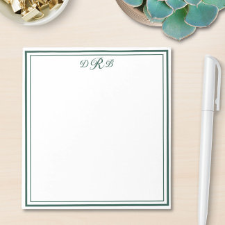 Personalised Classic Elegant Monogram Initial Name Notepad