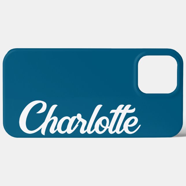 Personalised Classic Elegant Monogram Ocean blue Case-Mate iPhone Case (Back (Horizontal))