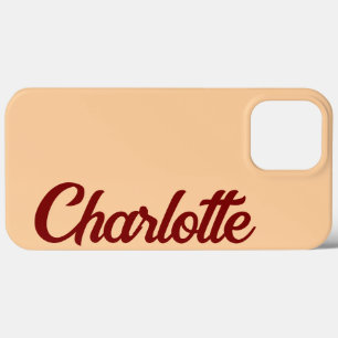 Personalised Classic Elegant Monogram Peach iPhone 13 Pro Max Case