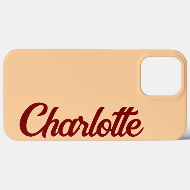Personalised Classic Elegant Monogram Peach Case-Mate iPhone Case (Back (Horizontal))