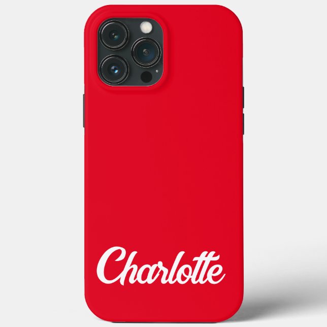 Personalised Classic Elegant Monogram Red iPhone. Case-Mate iPhone Case (Back)