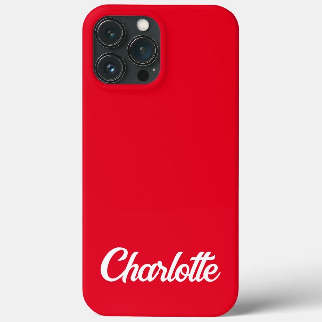 Personalised Classic Elegant Monogram Red iPhone. Case-Mate iPhone Case (Back)