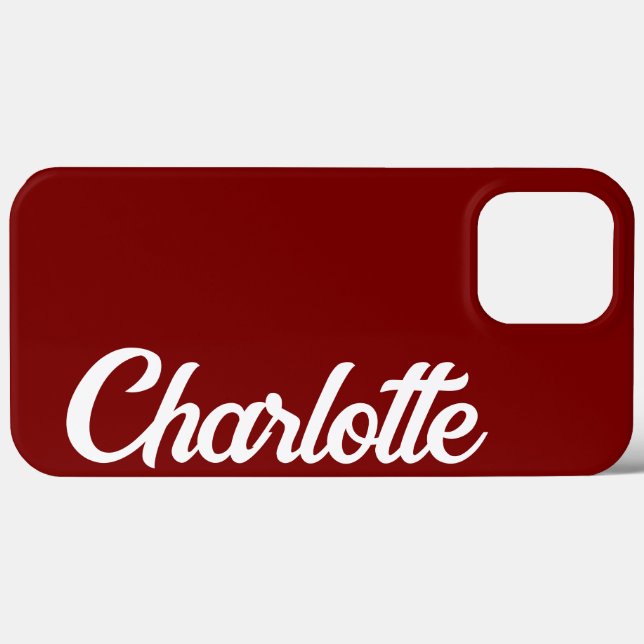 Personalised Classic Elegant Monogram Red iPhone. Case-Mate iPhone Case (Back (Horizontal))