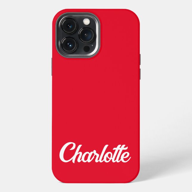 Personalised Classic Elegant Monogram Red iPhone. iPhone Case (Back)