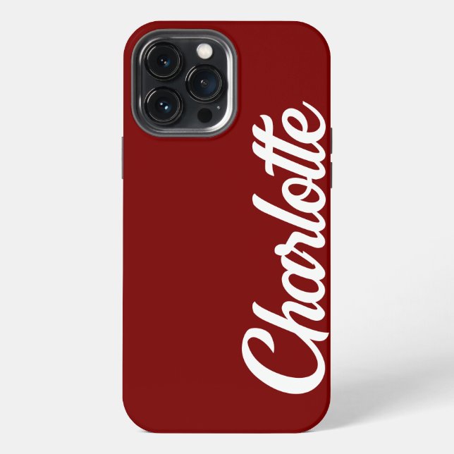 Personalised Classic Elegant Monogram Red iPhone. iPhone Case (Back)