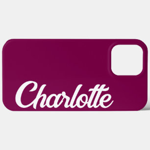 Personalised Classic Elegant Monogram Wine iPhone. iPhone 13 Pro Max Case