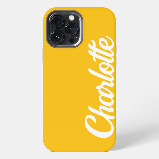 Personalised Classic Elegant Monogram Yellow iPhone Case (Back)