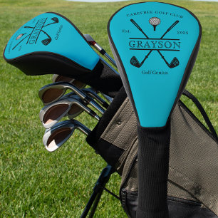 Personalised Classic Golf Club Blue Head Cover