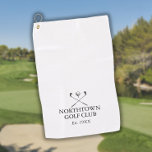 Personalised Classic Golf Club Name Golf Towel<br><div class="desc">Featuring a classic crossed golf clubs and golf ball design these golf towels are ideal for all golf clubs. Personalise with the golf club name and the year the golf club was established. Designed by Thisisnotme©</div>