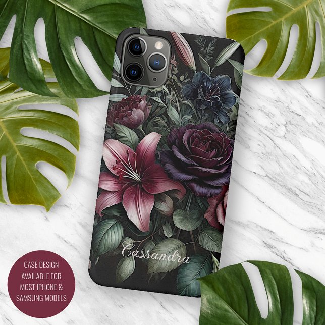 Personalised Classic Gothic Rose Floral Victorian Case-Mate iPhone Case (Creator Uploaded)