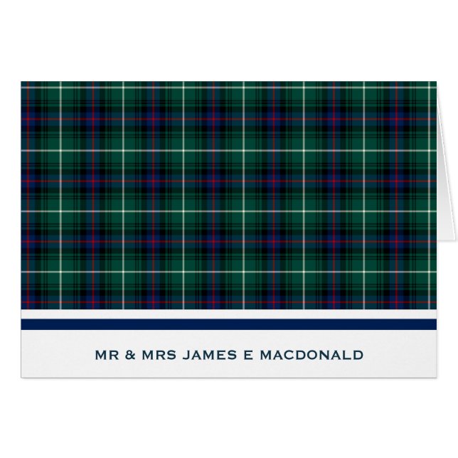Personalised Classic Green Scottish Tartan (Front Horizontal)