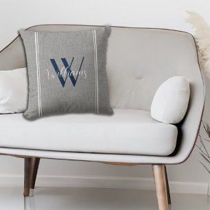 Personalised Classic Last Name Striped Cushion