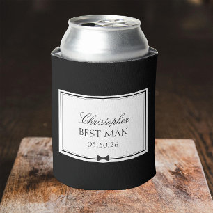 Personalised Classic Masculine Bowtie Best Man Can Cooler