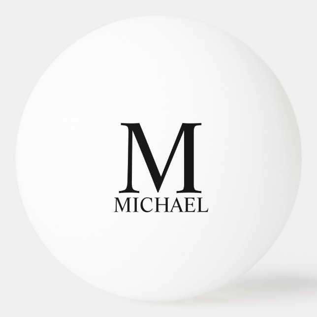 Personalised Classic Monogram and Name Ping Pong B Ball (Front)