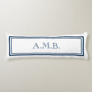 Personalised Classic Navy Blue Monogram Body Cushion