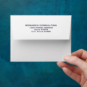 Personalised Classic Navy Typography Business Envelope