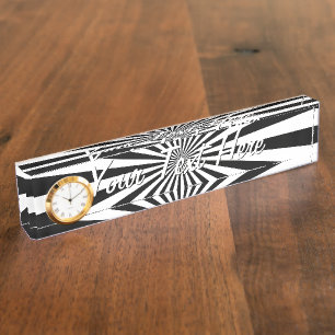 Personalised Classic Optical Burst Spinning Wheel Nameplate