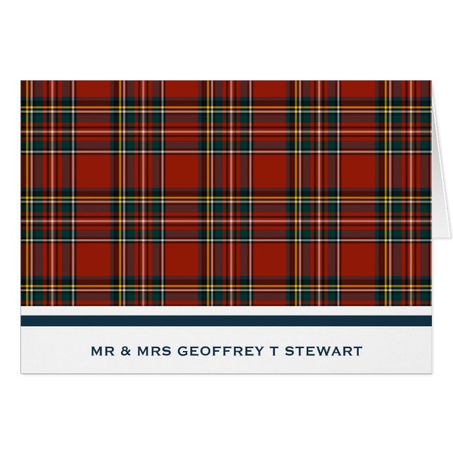Personalised Classic Red Scottish Tartan (Front Horizontal)