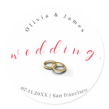 Personalised Classic Round Wedding Stickers