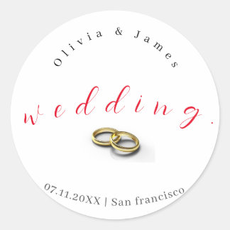 Personalised Classic Round Wedding Stickers