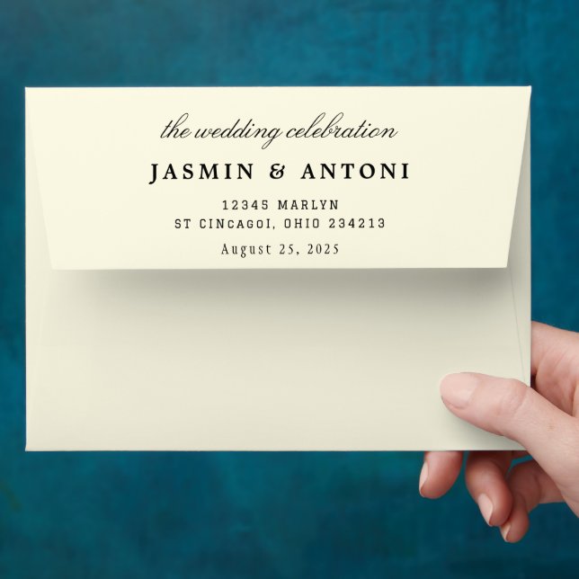 Personalised Classic Wedding Invitation Envelope (Hand)