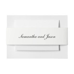 Personalised Classic Wedding Script Invitation Belly Band