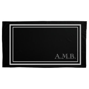 Personalised Classic White Monogram King Size Pillowcase